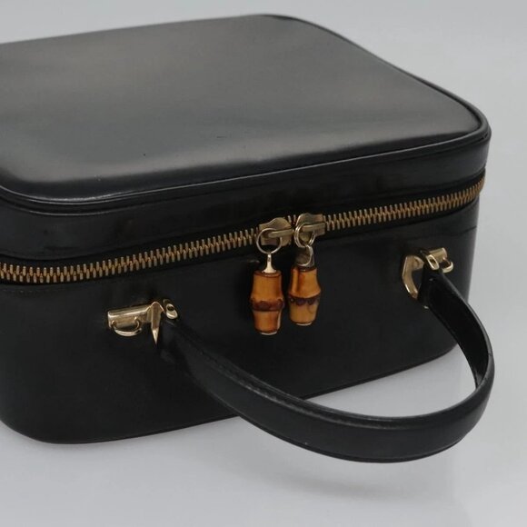 GUCCI Vanity Bamboo Pouch Enamel 2way Black - Picture 6 of 16